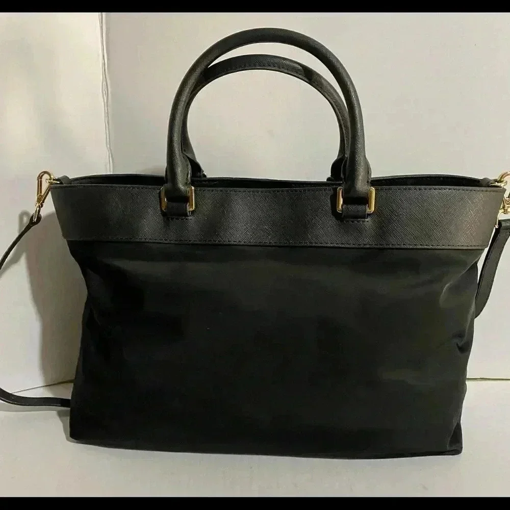 Michael kors Black nylon & saffiano leather satchel bag